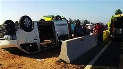 بالأسماء.. ننشر مصابي حادث انقلاب سيارة بمركز يوسف الصديق في الفيوم 