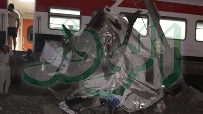 مصرع واصابة 5 أشخاص.. الصور الأولى لحادث اصطدام تريلا بقطار المنوفية 