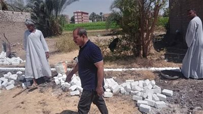 إزالة حالة تعد على الأراضي الزراعية بدشنا في قنا   