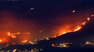 اندلاع حريق في ميرون الإسرائيلية بصواريخ حزب الله