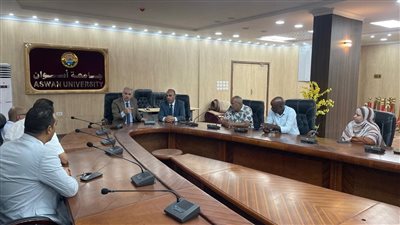 رئيس جامعة أسوان ووزارة المالية يناقشان الأمور المالية
