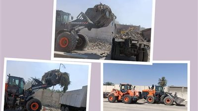 محافظ الإسماعيلية يتابع رفع تراكمات القمامة والمخلفات بعزبتي آدم والحلوس