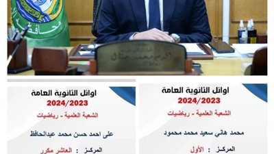 محافظ الإسماعيلية يهنئ أوائل الثانوية العامة 