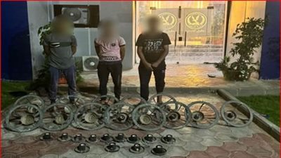  ضبط 3 متهمين بسرقة أعمدة الإنارة بالنزهة