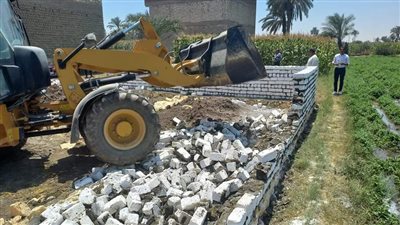 إزالة 8 حالات تعدٍ على الأراضي الزراعية بالفيوم 