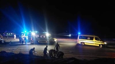 بالأسماء.. وفاة 3 أشخاص وإصابة 9 آخرين بحادث الطريق الصحراوي بأسوان