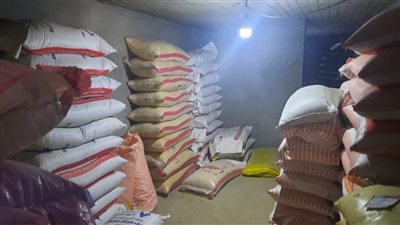 ضبط 20 طن مواد غذائية ونخالة خشنة مجهولة المصدر بشبين الكوم