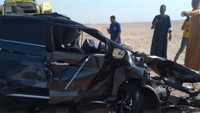 مصرع 4 أشخاص وإصابة اثنين آخرين في حادث تصادم بقنا 