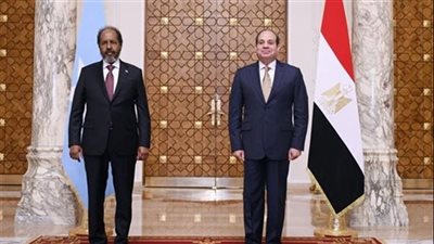الرئيس السيسي ونظيره الصومالي يشهدان التوقيع على بروتوكول التعاون العسكري