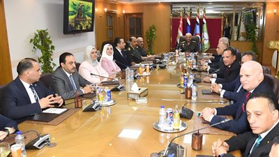 الفريق أول عبدالمجيد صقر يلتقي وفدا من أعضاء لجنة الدفاع بمجلس النواب