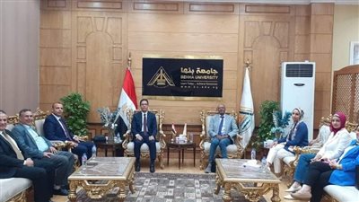 رئيس جامعة بنها يستقبل مدير مشروع التميز للزراعة والمياه