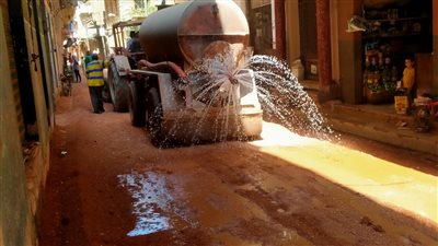 بدء أعمال فرد و تشغيل طبقة السن بشارع العلو بحي ثان المحلة الكبرى