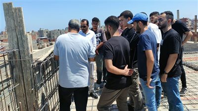 هندسة المنصورة الجديدة في زيارة ميدانية بأحد المواقع الهندسية بمدينة جمصة