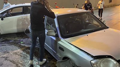 تصادم ٣ سيارات بنفق الثلاثيني بالإسماعيلية 