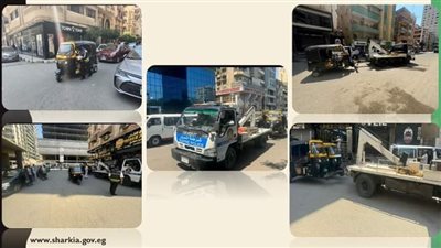 حملات مكثفة لضبط مركبات التوكتوك المخالفة بشوارع وميادين الزقازيق