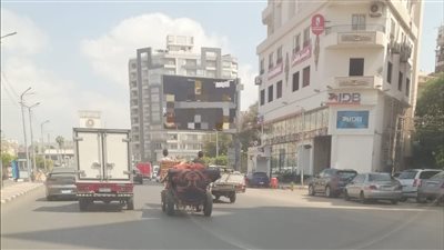 قصة وراء الصورة ..عربات كارو وإعلانات مخالفة أمام ديوان محافظة الدقهلية
