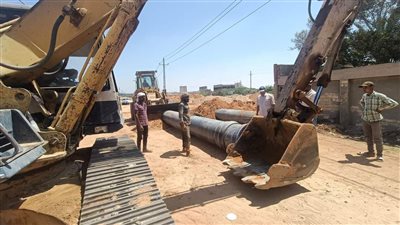 توصيل المياه لأحدث الخطوط المغذية لمنطقة الرابية المضافة للشروق 
