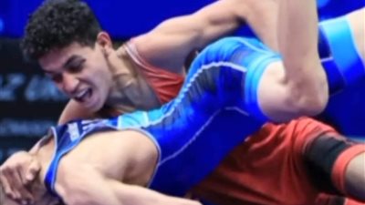 زياد حجاح لاعب المشروع القومى للموهبة يحصد المركز السابع فى بطولة العالم للمصارعه