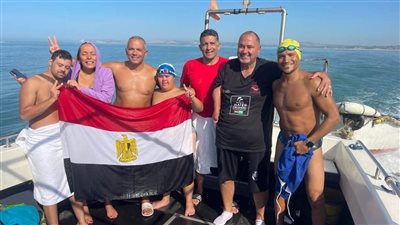 فريق التتابع المصري السعودي يسجل الرقم القياسي ويعبر بحر المانش