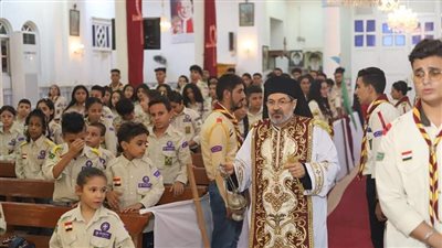 الأنبا توما حبيب يترأس القداس الإلهي لمجموعات الكشافة
