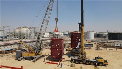 «السويس للبترول» تستقبل المعدات الاستاتيكية العملاقة الخاصة بمشروع مجمع التفحيم الجديد
