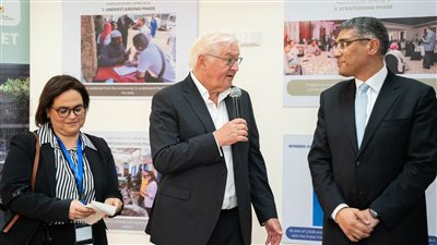  محافظ الجيزة يستقبل الرئيس الالماني خلال زيارة في سوق السمك الحضاري