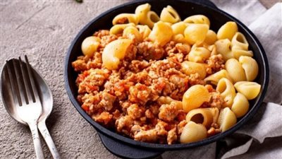 طريقة عمل طاجن مكرونة باللحمة المفرومة