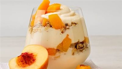 طريقة تحضير زبادي بالخوخ| وجبة خفيفة وصحية بطعم لذيذ