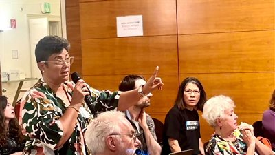 نميرة نجم في ندوة مقاومة الظلم بمنتدى الحوار الدولي بفيينا