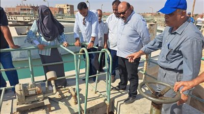 رئيس مياه القناة يتفقد سير العمل محطتى مياه أبوعارف الجديدة والقديمة بالسويس