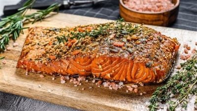 طريقة عمل السلمون المدخن بالفرن للرجيم