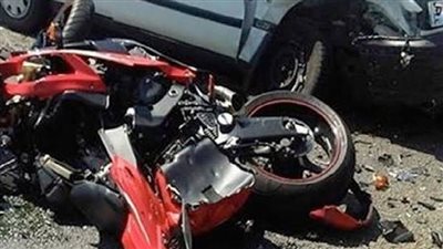 إصابة شخصين في تصادم بين سيارتين ودراجة بالمنيا 
