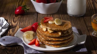 طريقة عمل بان كيك بالشوفان والفواكه للدايت| لذيذ وصحي