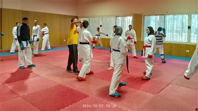 استمرار البرامج التدريبية في أكاديمية نادي جامعة حلوان للكاراتيه