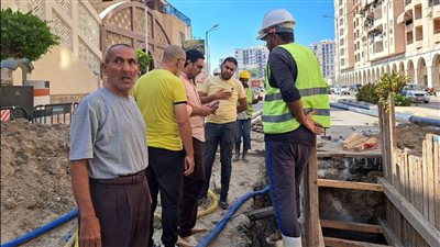 مياه القناة: استمرار أعمال اصلاح هبوط خط صرف صحى بحى المناخ ببورسعيد 