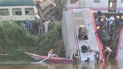 الصحة: الدفع بـ23 سيارة إسعاف إلى موقع حادث قطار المنيا ورفع درجة التأهب الطبي