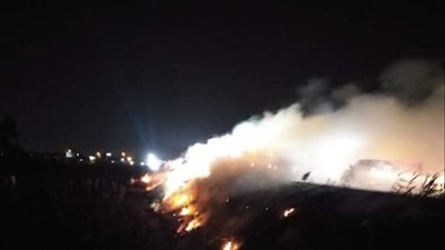 السيطرة على حريق في موقع لتجميع قش الأرز بالفيوم 