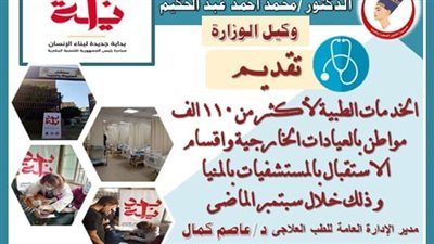 خدمات طبية لـ 110 ألف مواطن بالعيادات الخارجية لمستشفيات المنيا 