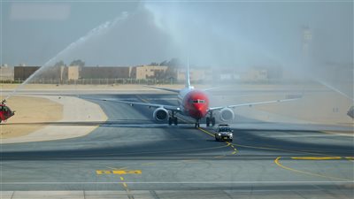 سفيرتا الدنمارك والنرويج تستقبل أولى رحلات الخطوط النرويجية بمطار سفنكس