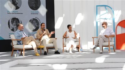 مريم نعوم ومراد في جلسة تحويل الروايات للسينما بمهرجان الجونة السينمائي 