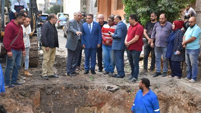 صيانة وإصلاح خط طرد محطة الصرف الصحى الرئيسية بالمنصورة