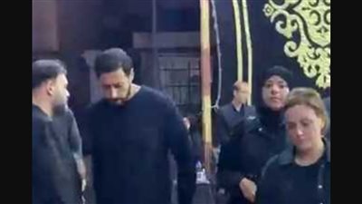 أحمد السعدني وريهام عبد الغفور فى عزاء الراحل حسن يوسف