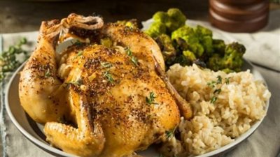 طريقة عمل دجاج محشي بالأرز في الفرن