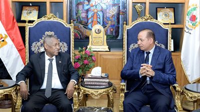 رئيس جامعة المنصورة يبحث مع السفير السوداني  سبل التعاون