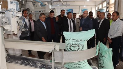 محافظ بني سويف يتفقد سير العمل بمطاحن شركة مصر الواسطى 