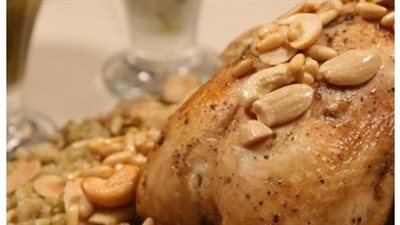 طريقة تحضير الدجاج المحشي بالفريك