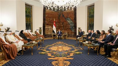 السيسي يستقبل رئيس الوزراء القطري 