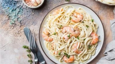 مكرونة الروبيان بالكريمة .. المقادير وطريقة التحضير