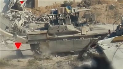 القسام تعلن استهداف دبابة إسرائيلية في مخيم جباليا شمال غزة 