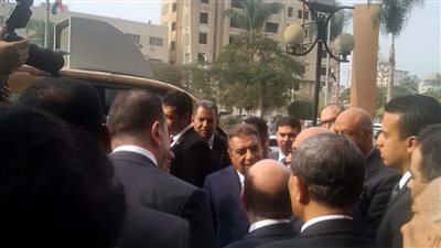  وزير العدل يصل محكمة المنصورة الإبتدائية لافتتاح الشهر العقاري